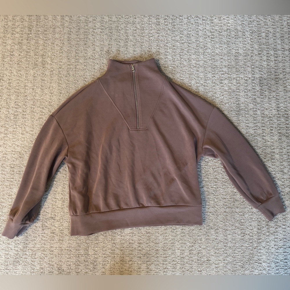Varley Mauve Half-Zip Pullover Sweatshirt MEDIUM